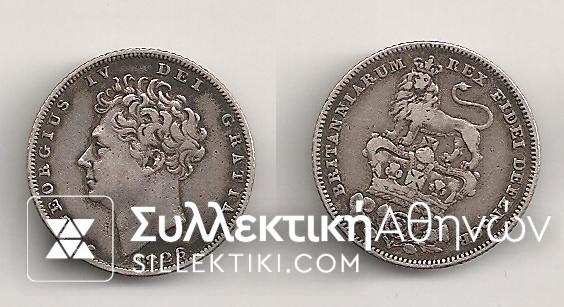 GR. BRITAIN 6 Pence 1826 VF++